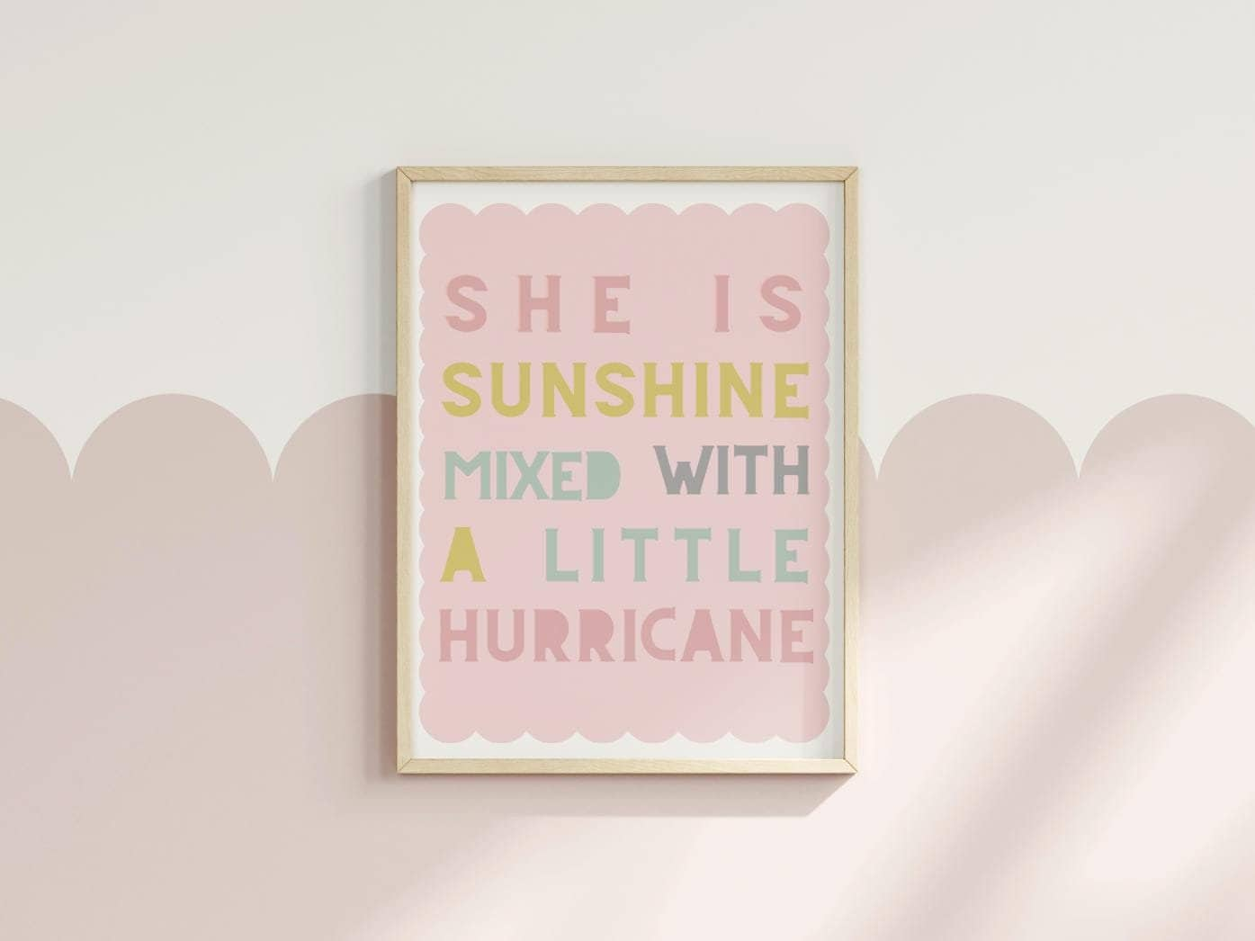 She is sunshine mixed with a little hurricane print, children's wall art, bedroom/playroom nursery decor, teen wall print, child's bedroom