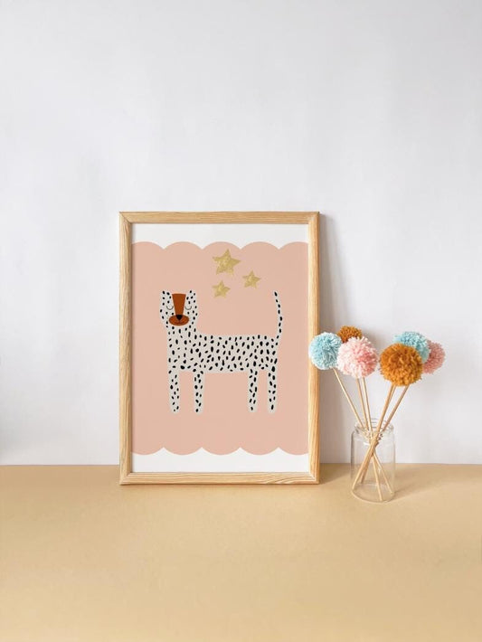 cheetah wall print for childrens bedroom, nursery or playroom, kids wall decor, scandi style wall decor for childrens bedroom